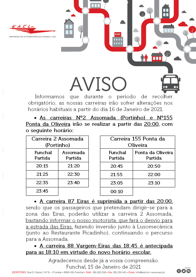 Horário recolher obrigatório